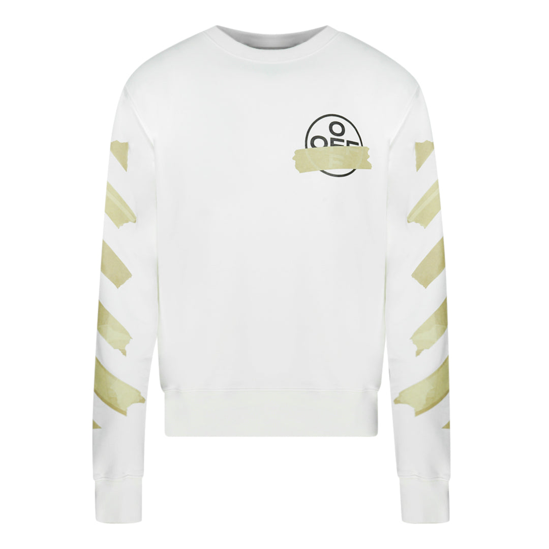 Off White Tape Logo White Sweatshirt OMBA025R20E30002 0148 XXXS