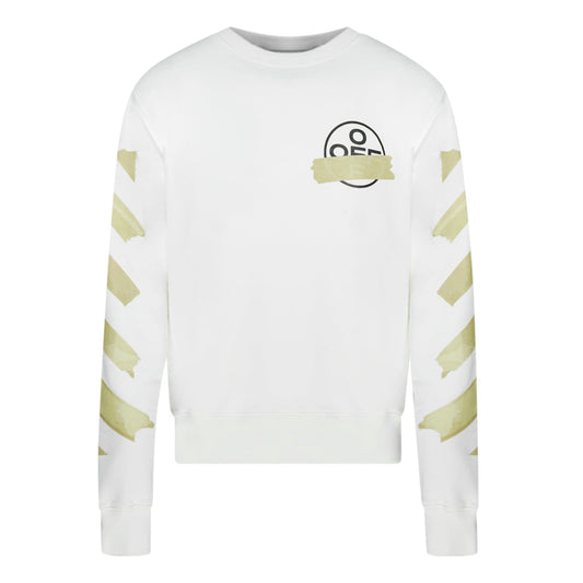 Off White Tape Logo White Sweatshirt OMBA025R20E30002 0148 XXXS
