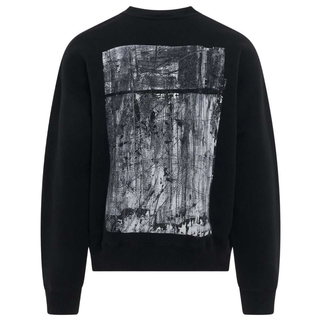 Off White Scratch Tab Box Design Skate Fit Black Sweatshirt