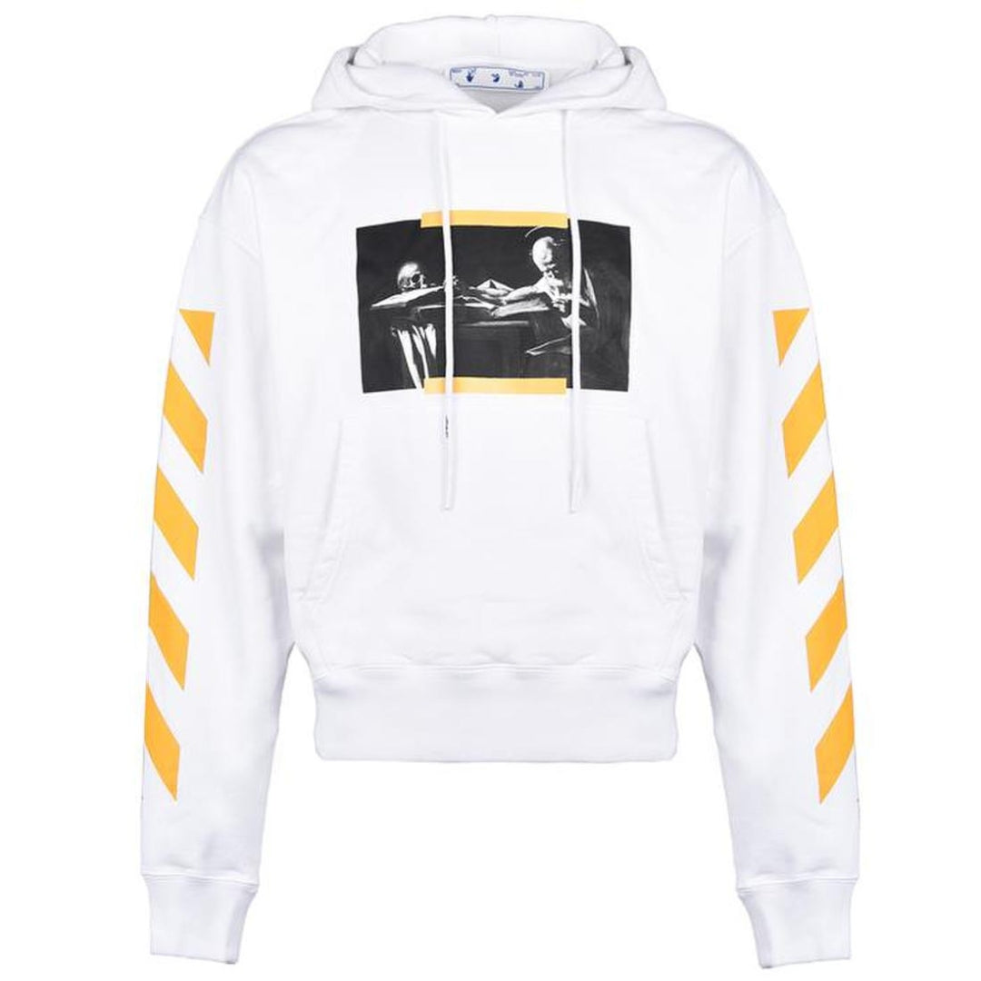Off White Carav Painting Over White Hoodie
