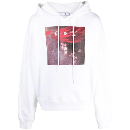 Off White Sprayed Caravaggio Oversized White Hoodie