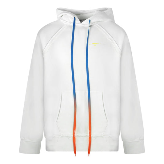 Off White Long Drawstrings White Oversized Hoodie