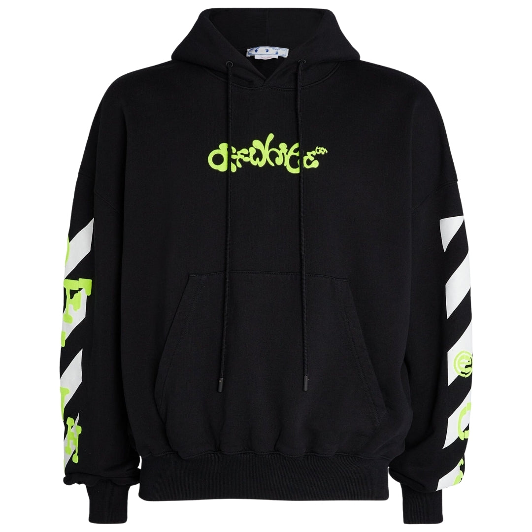 Off White Opposite Arrow Design Boxy Fit Black Oversized Hoodie