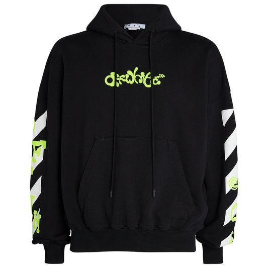 Off White Opposite Arrow Design Boxy Fit Black Oversized Hoodie