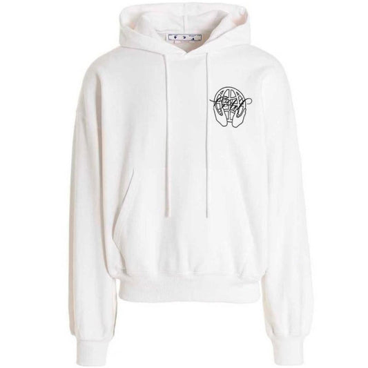 Off White Hand Arrow Boxy White Oversized Hoodie