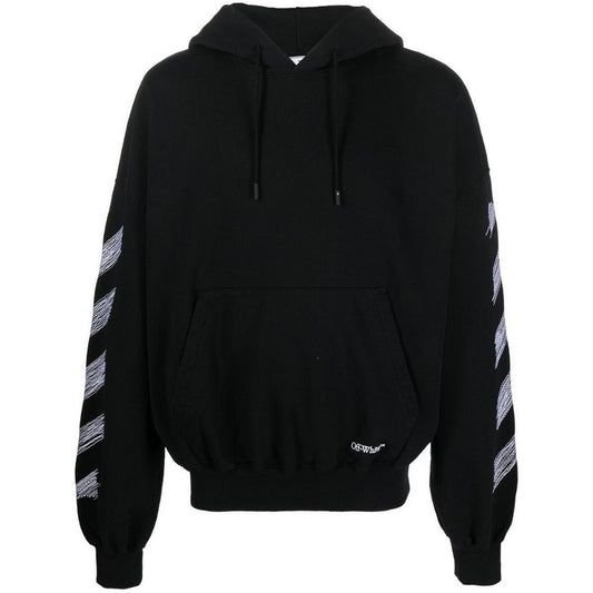 Off White Scribble Diag Boxy Black Oversized Hoodie - Style Centre Wholesale