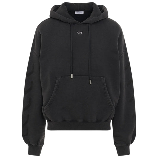 Off-White Black Oversized Hoodie OMBB118F23FLE0091077