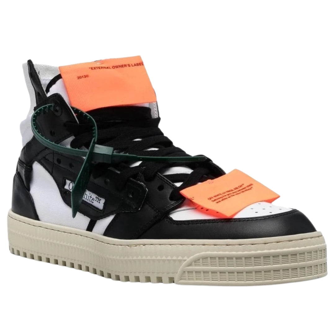 Off White Off Court 3 0 Black Leather High Tops