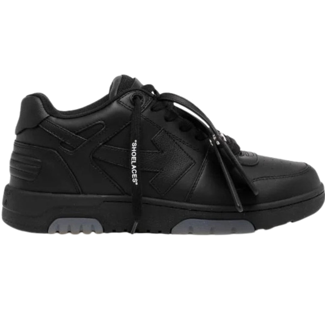 Off White Out Of Office All Black Leather Sneakers