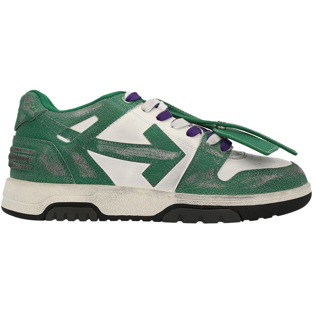 Off White Out Of Office Green Vintage Leather Sneakers