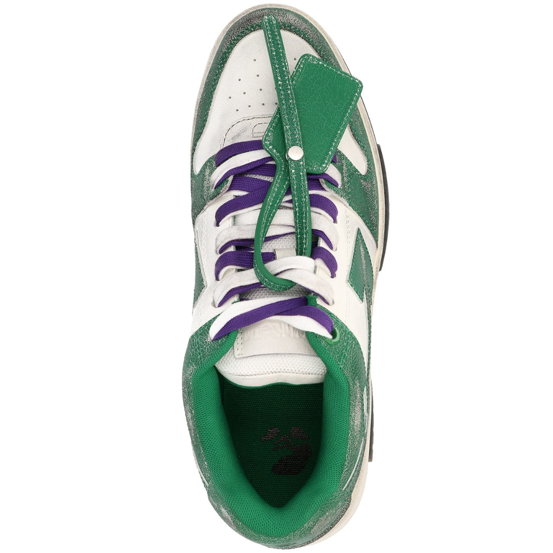 Off White Out Of Office Green Vintage Leather Sneakers
