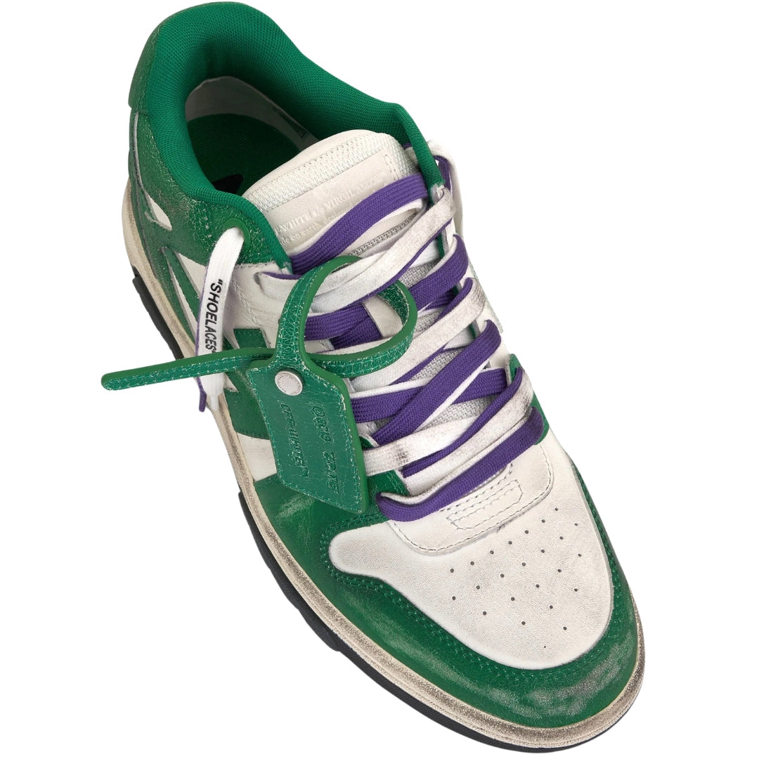 Off White Out Of Office Green Vintage Leather Sneakers
