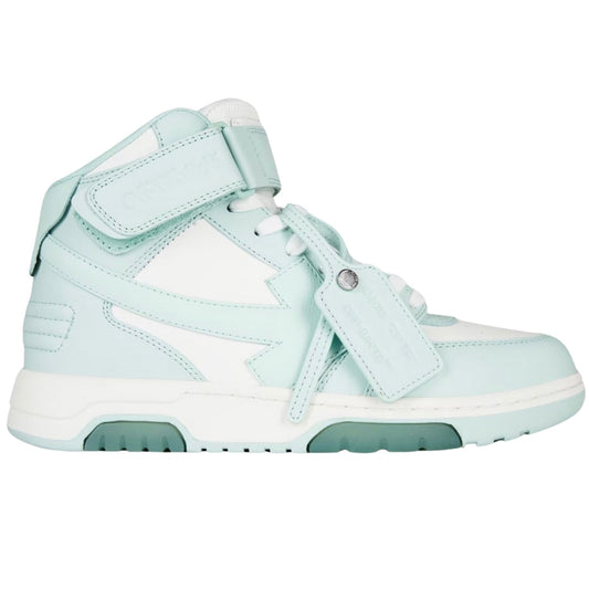 Off White Out Of Office Mid Top Mint Leather Sneakers