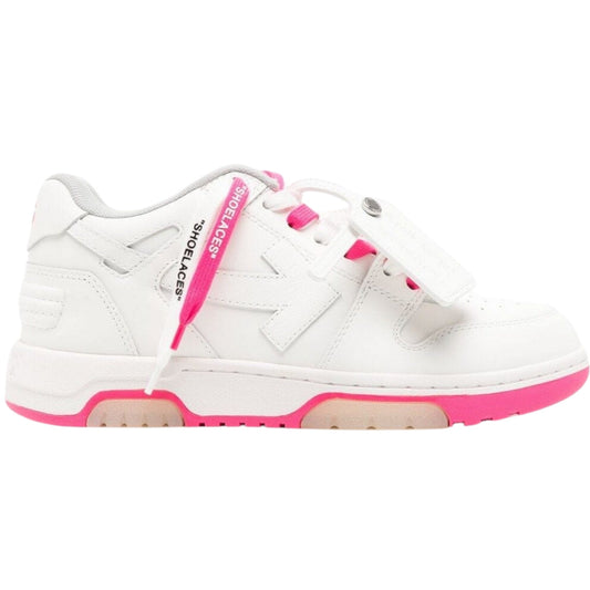 Off White Out Of Office Fuschia Calf Leather Sneakers