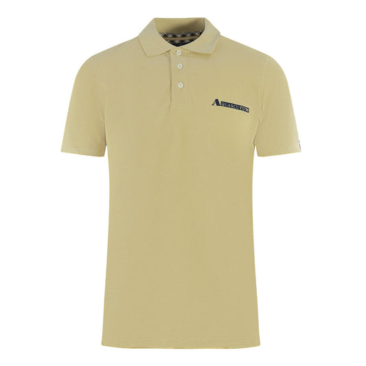 Aquascutum Boxed Logo Beige Polo Shirt