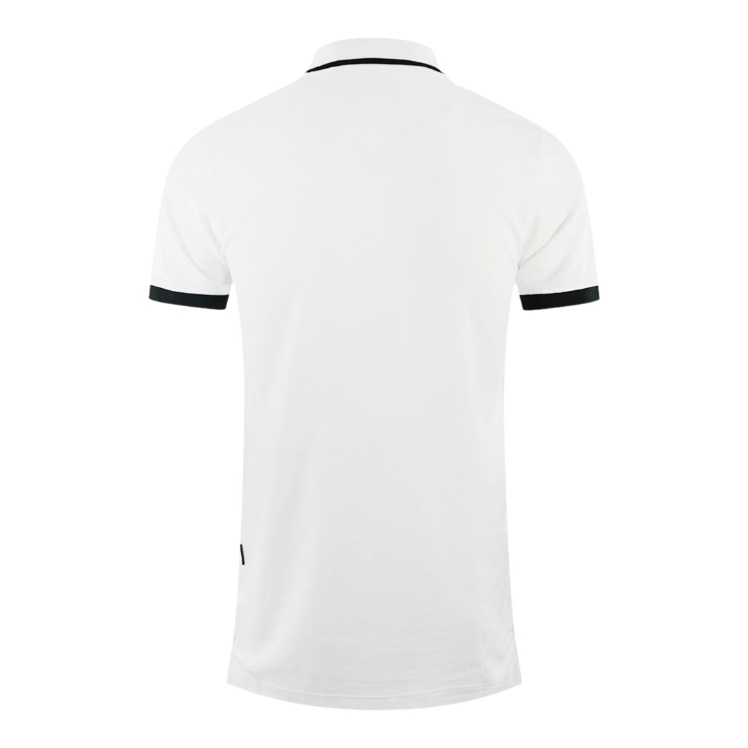 Aquascutum Branded Shoulder Tipped White Polo Shirt P00323 01