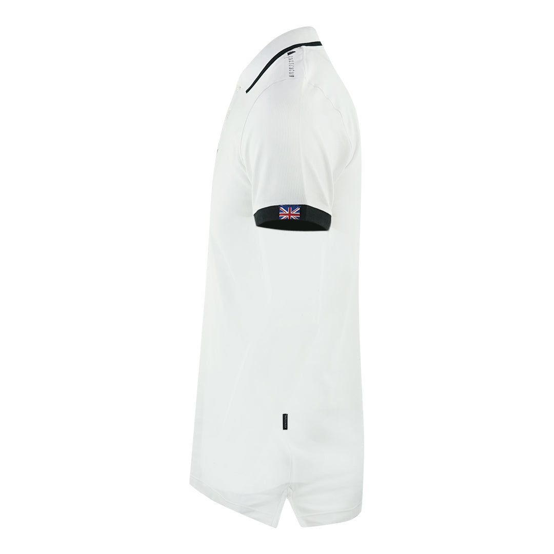 Aquascutum Branded Shoulder Tipped White Polo Shirt P00323 01