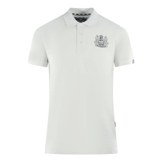 Aquascutum Branded Sleeve White Polo Shirt