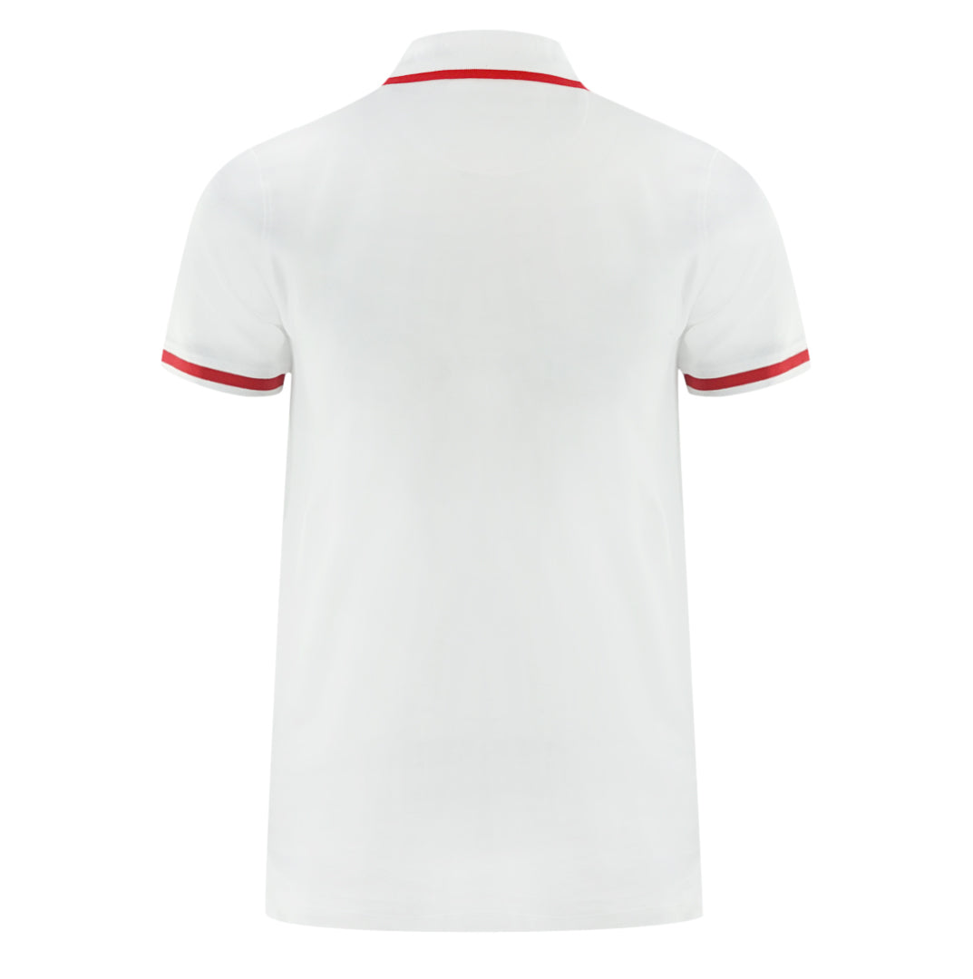 Aquascutum Aq 1851 Embroidered Tipped White Polo Shirt - Style Centre Wholesale
