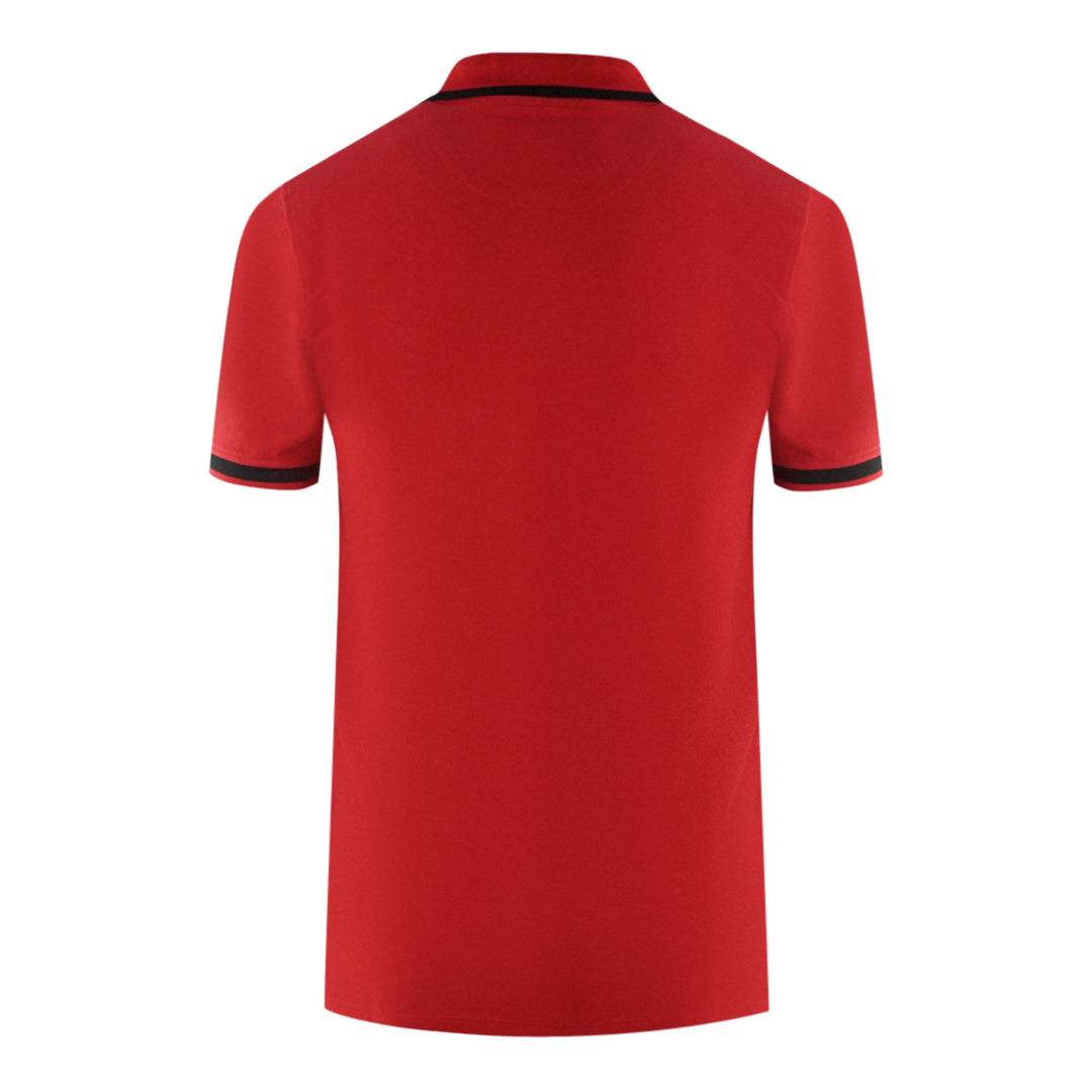 Aquascutum Aq 1851 Embroidered Tipped Red Polo Shirt