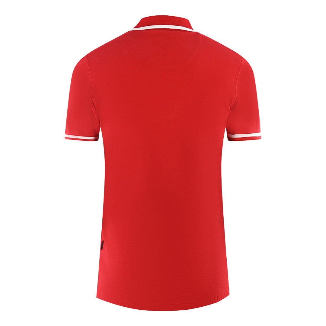 Aquascutum London Embroidered Badge Red Polo Shirt - Style Centre Wholesale