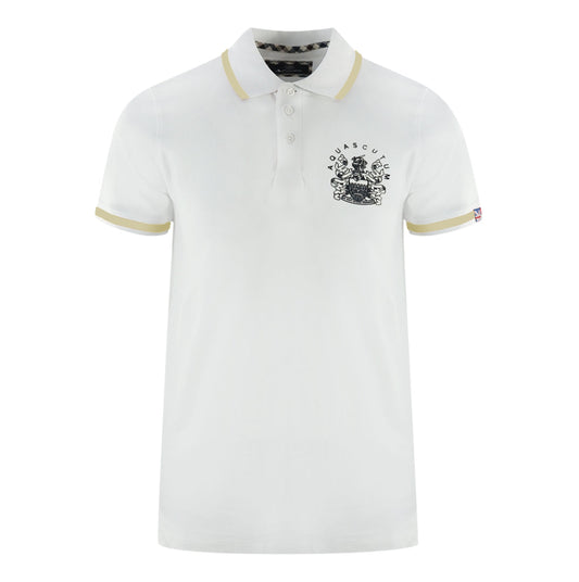 Aquascutum Tipped Aldis White Polo Shirt