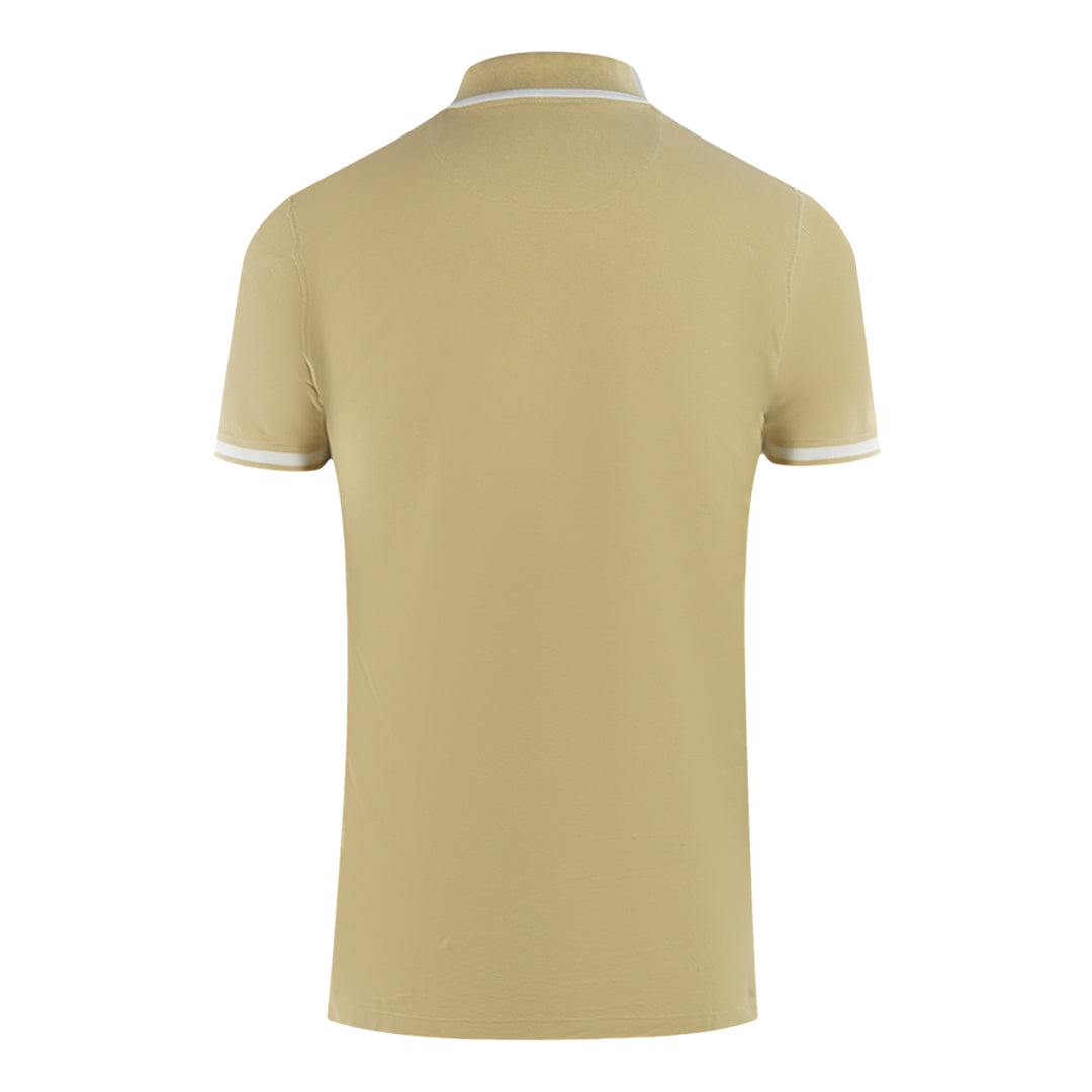 Aquascutum Tipped Aldis Beige Polo Shirt - Style Centre Wholesale