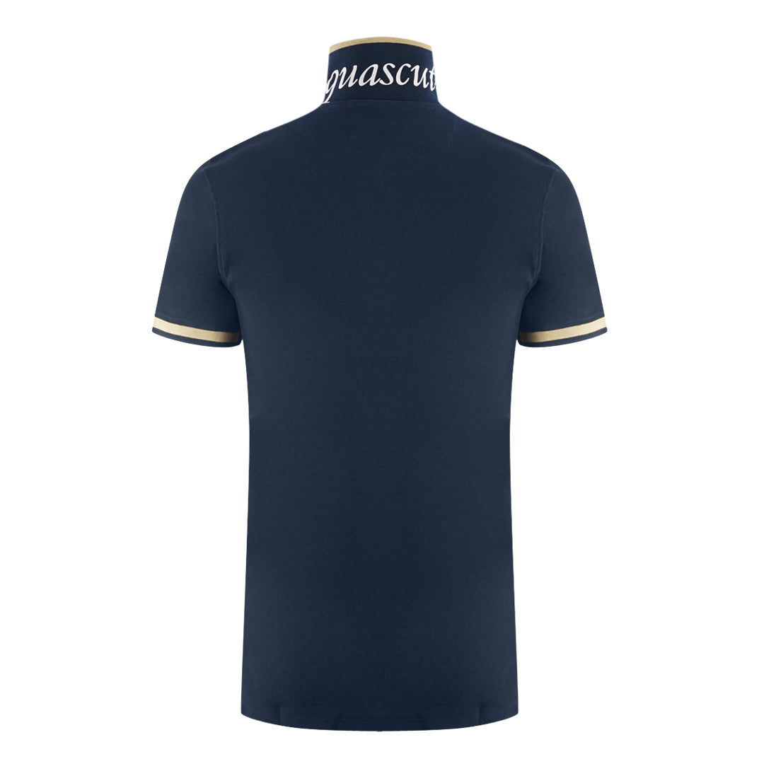 Aquascutum Tipped Aldis Navy Blue Polo Shirt - Style Centre Wholesale