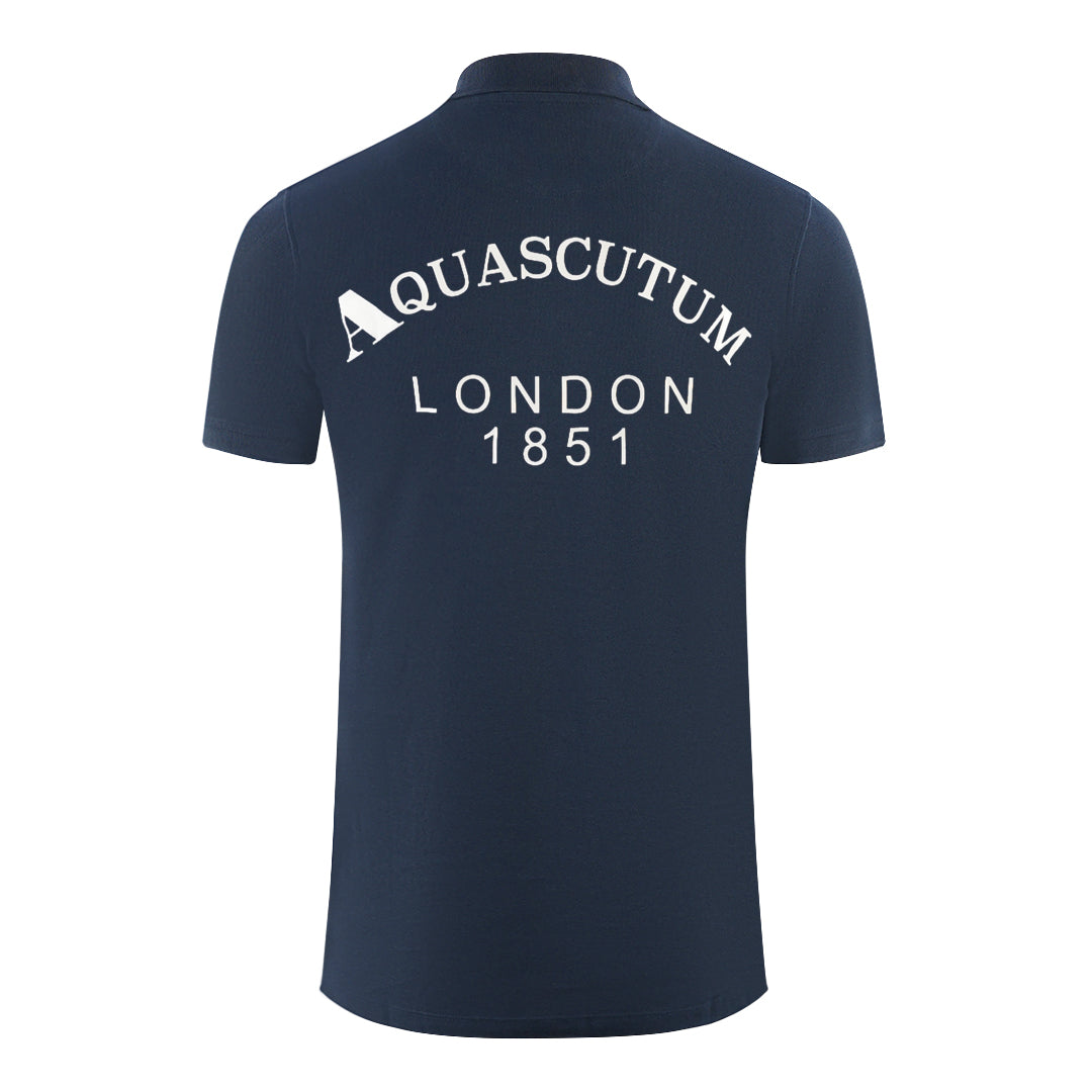 Aquascutum London 1851 Navy Blue Polo Shirt - Style Centre Wholesale