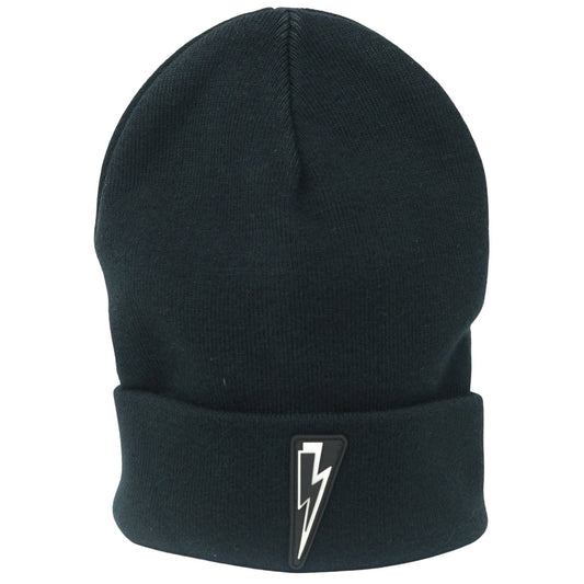 Neil Barrett Bolt Logo Beanie Black Hat PBCP290A N9508 01