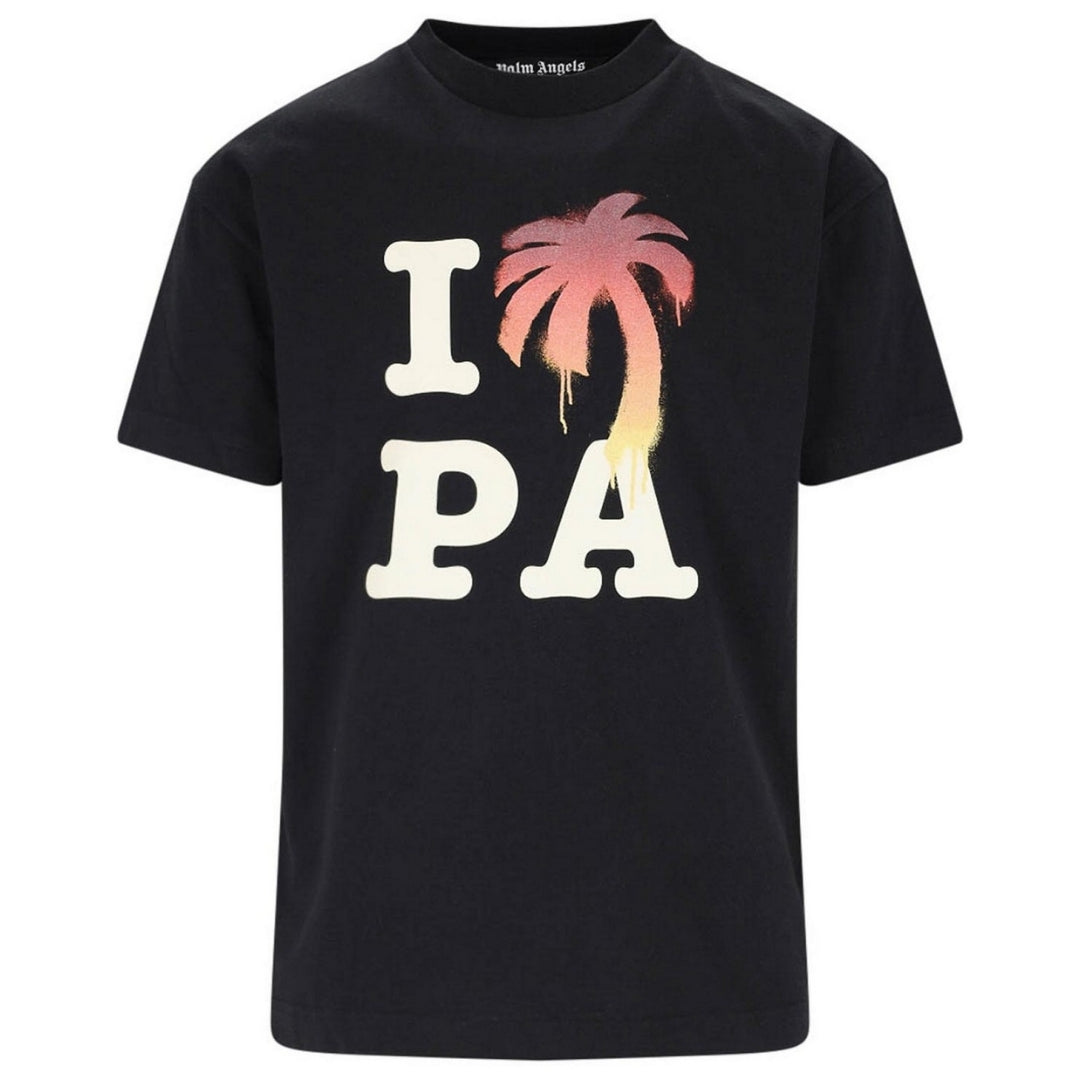Palm Angels I Love Pa Logo Black T Shirt