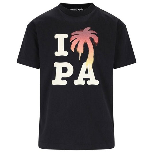 Palm Angels I Love Pa Logo Black T Shirt