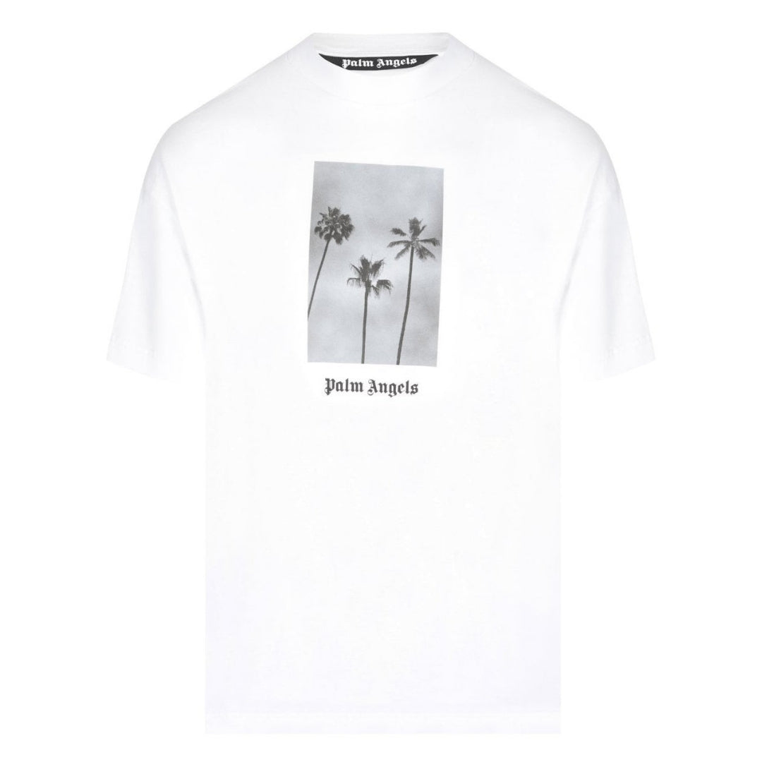Palm Angels Palms Boulevard Classic White T-Shirt PMAA001S21JER006 0110