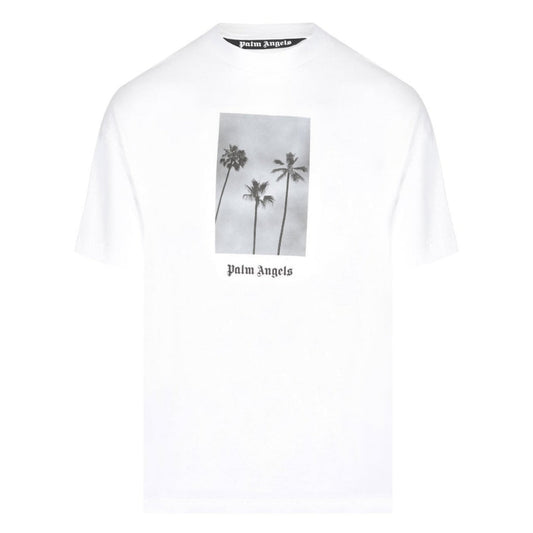 Palm Angels Palms Boulevard Classic White T-Shirt PMAA001S21JER006 0110