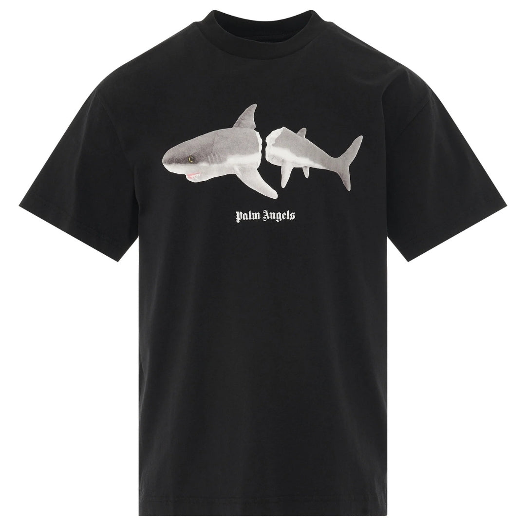 Palm Angels Classic Shark Design Black T Shirt