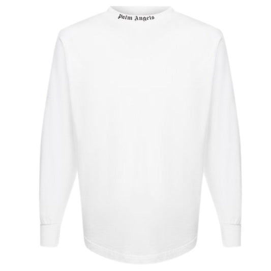 Palm Angels Double Classic Logo Long Sleeve White T Shirt
