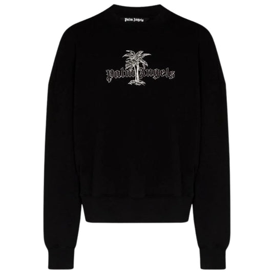 Palm Angels Logo Crew Black Sweater PMBA0262S22FLE0091001