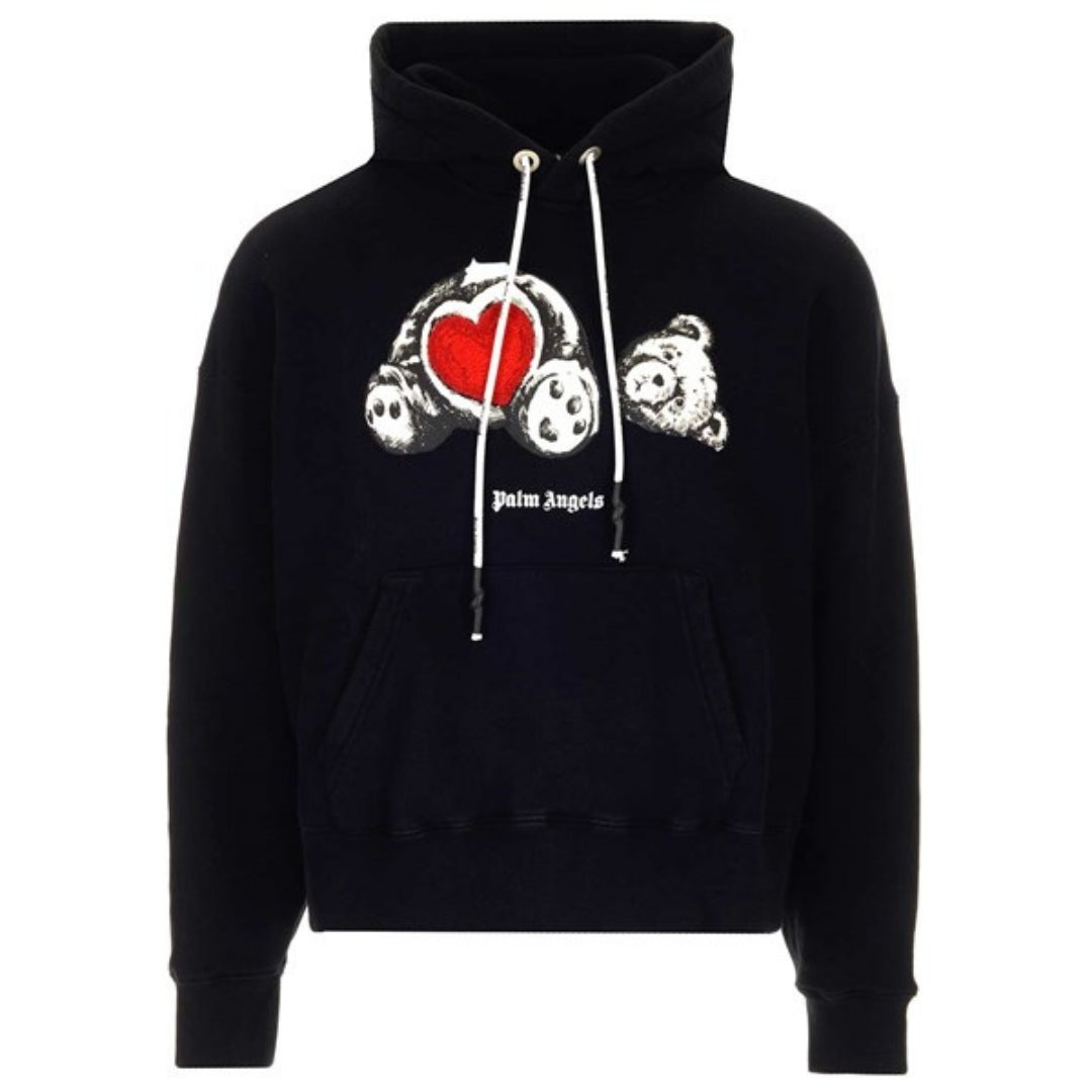 Palm Angels Kill The Bear In Love Black Hoodie PMBB058R21FLE010 1001