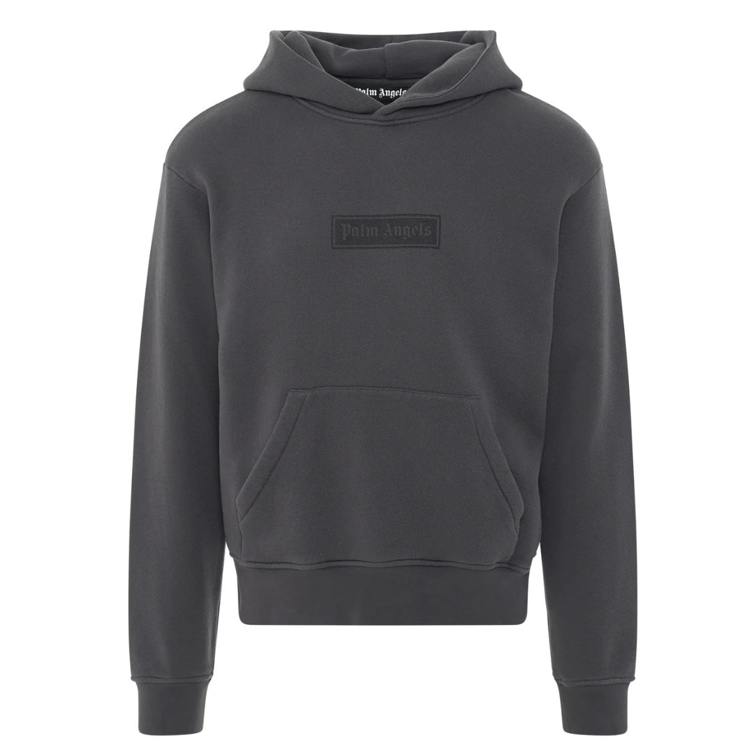 Palm Angels Garment Dyed Box Logo Grey Hoodie