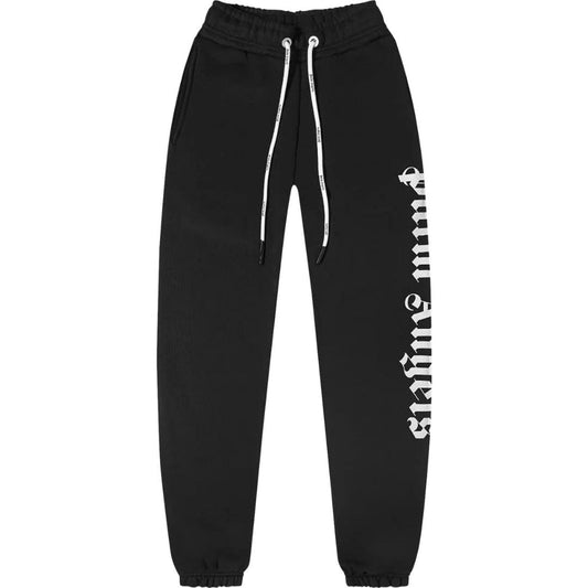 Palm Angels Branded Logo Black Sweatpants - Style Centre Wholesale
