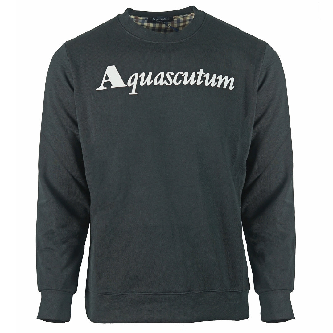Aquascutum Box Logo Black Sweatshirt - Style Centre Wholesale