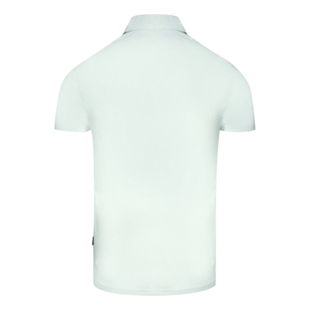Aquascutum Check A Logo White Polo Shirt QMP020 01