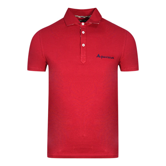 Aquascutum Signature Logo Red Polo Shirt
