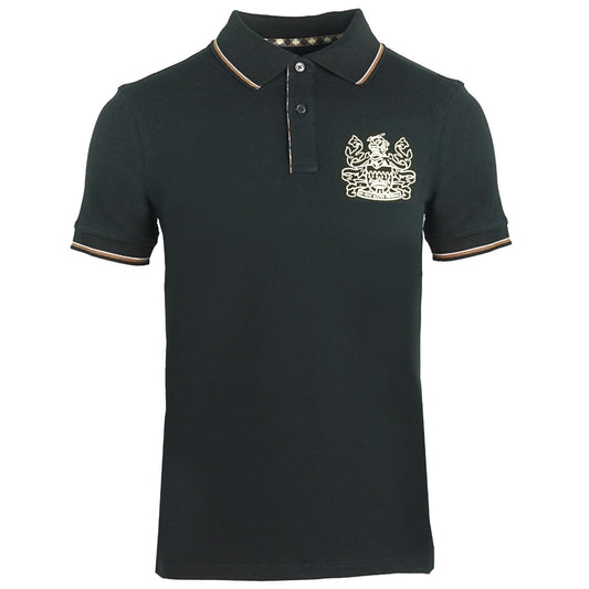 Aquascutum Aldis Crest Black Polo Shirt - Style Centre Wholesale