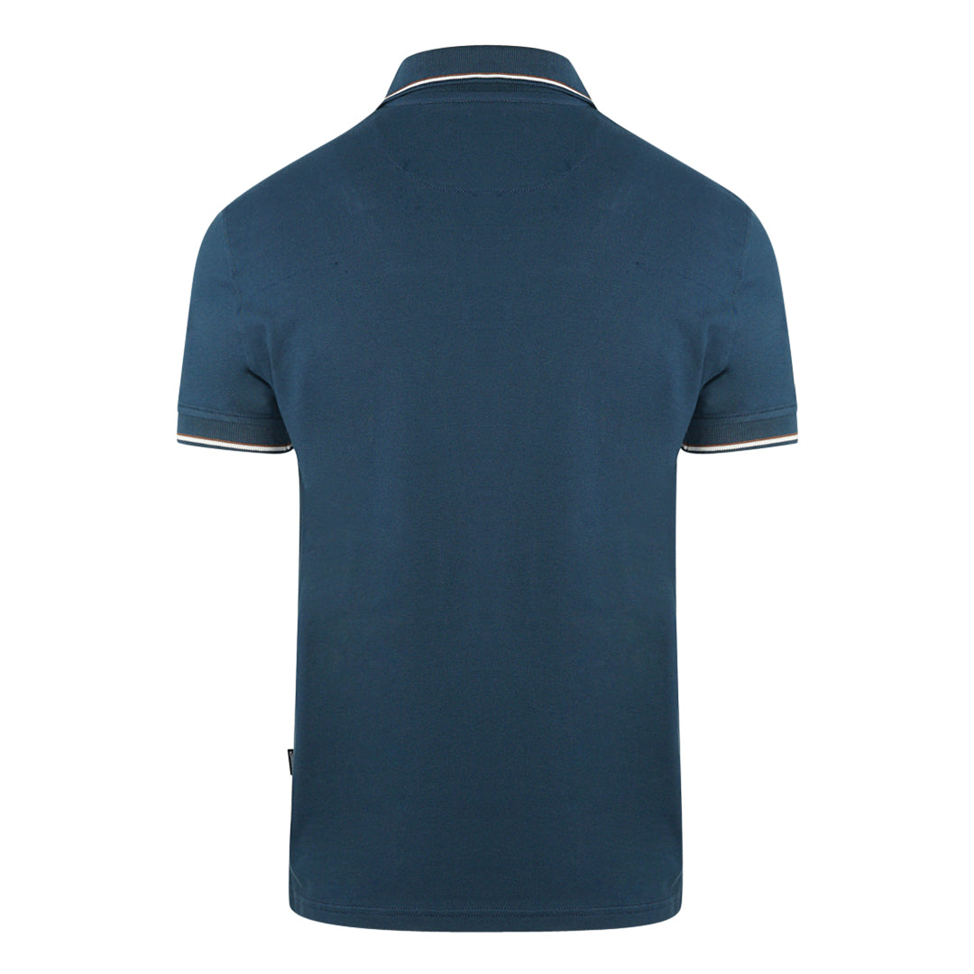 Aquascutum Tipped Collar Blue Polo Shirt 1