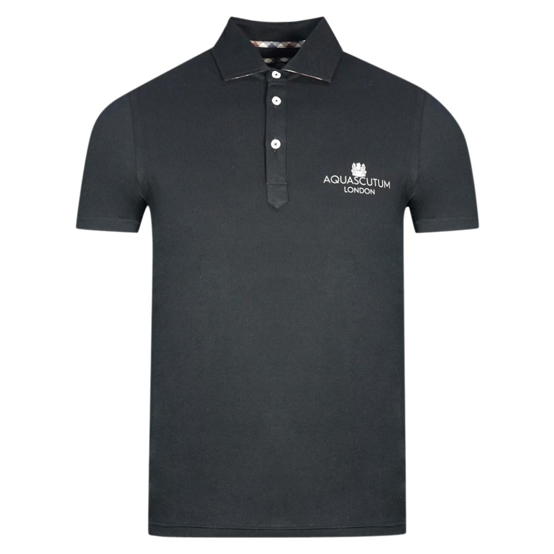 Aquascutum Mens QMP041 99 Polo Shirt Black