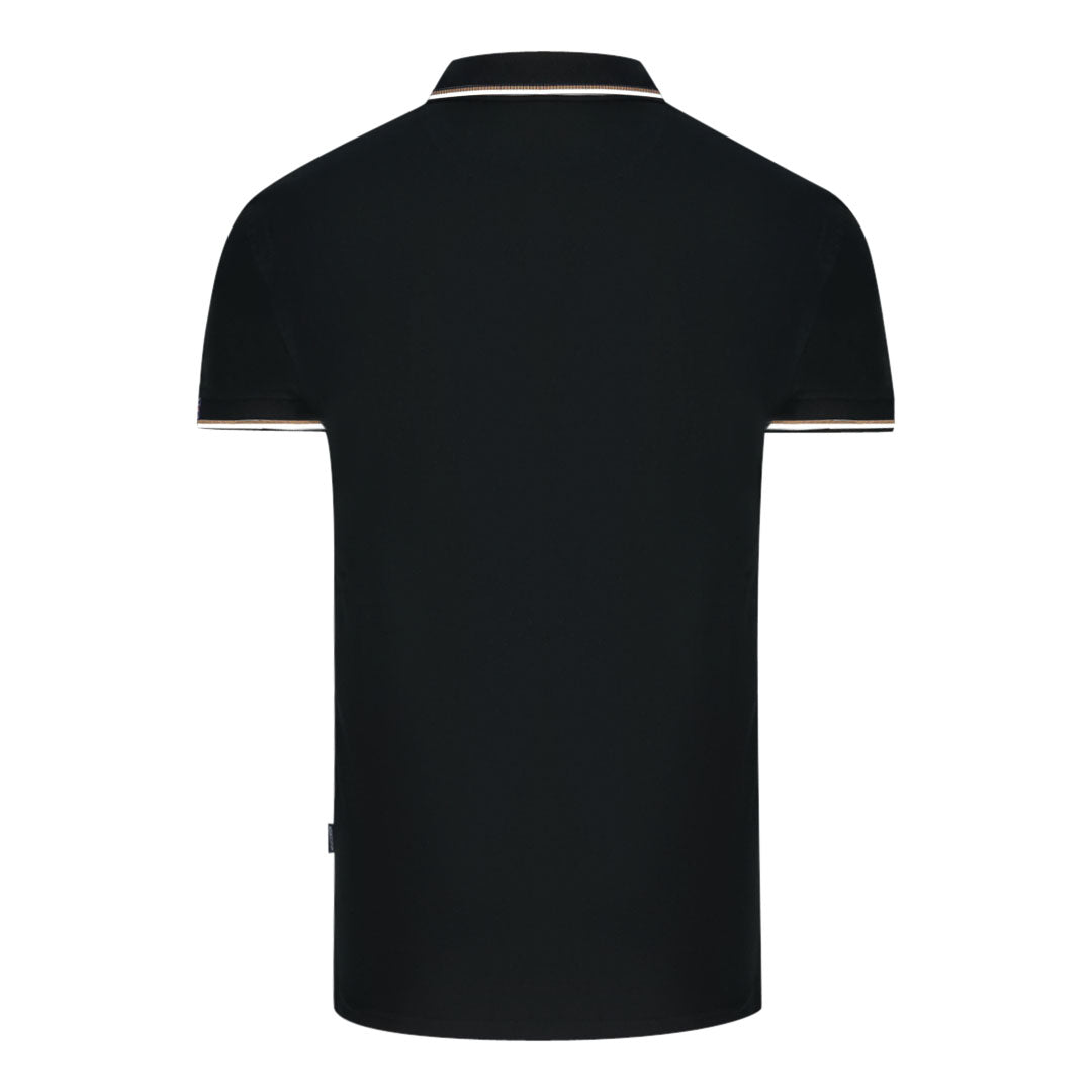 Aquascutum London Tipped Black Polo Shirt - Style Centre Wholesale