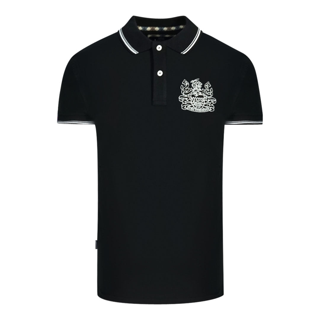 Aquascutum Aldis Tipped Black Polo Shirt - Style Centre Wholesale