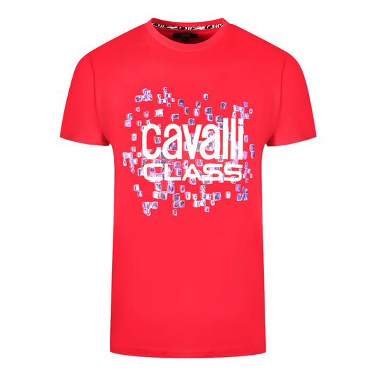 Cavalli Class Scales Design Logo Red T Shirt - Style Centre Wholesale