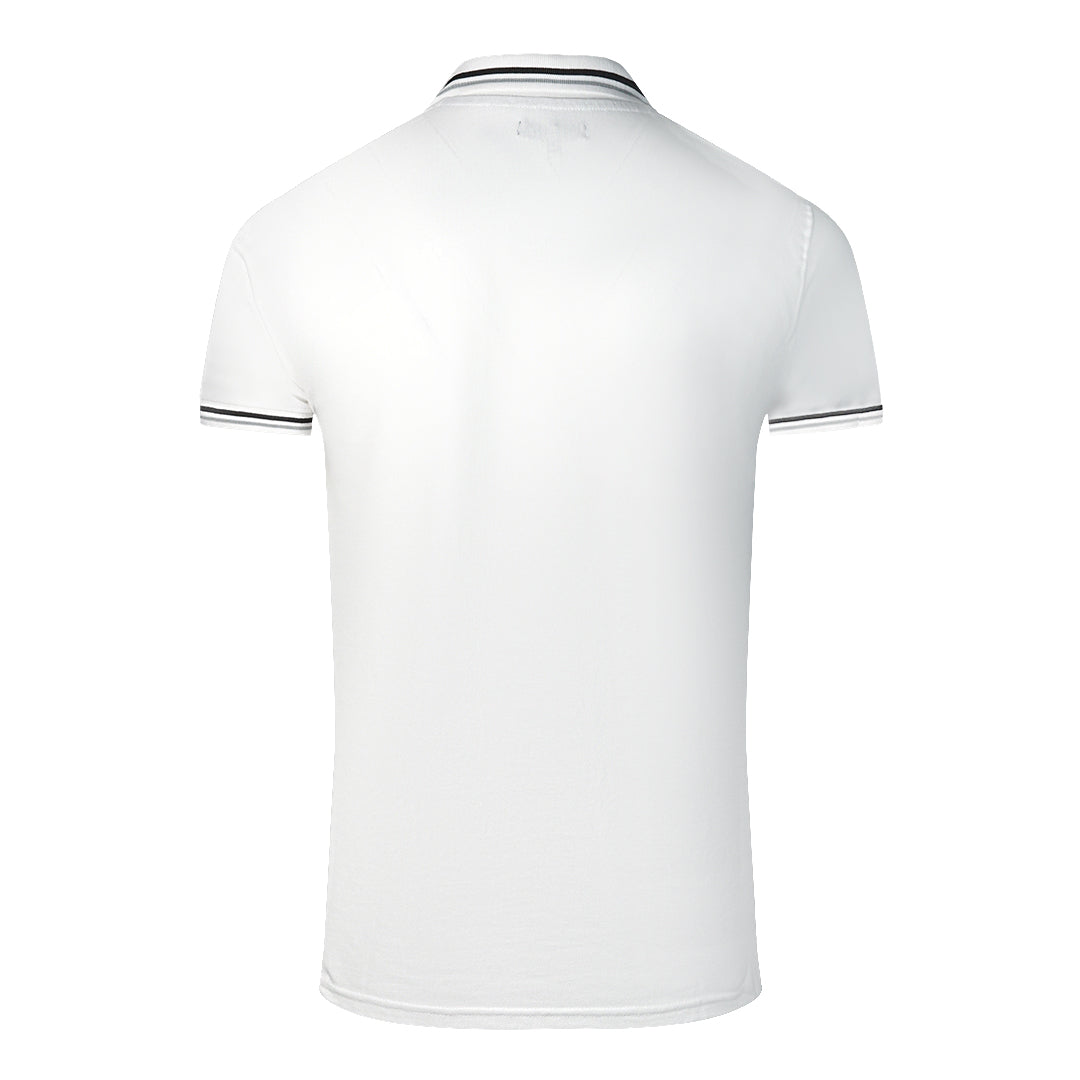 Cavalli Class Twinned Tipped Collar White Polo Shirt - Style Centre Wholesale